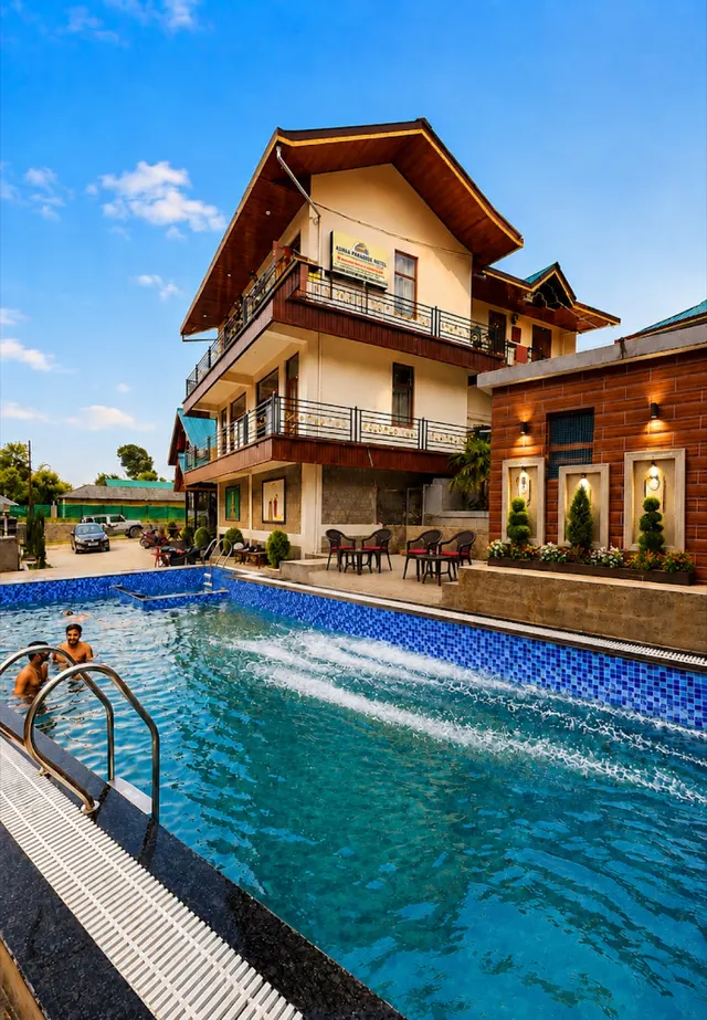 Swimming pool in front of AASRA Paradise Hotel