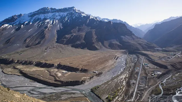 Aerial view of Spiti Valley